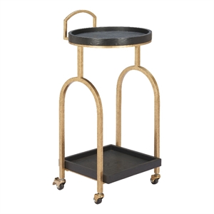Pemberly Row Modern / Contemporary Metal Bar Cart Black Finish