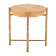 Pemberly Row Modern / Contemporary Metal Side Table Natural Finish