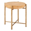 Pemberly Row Modern / Contemporary Metal Side Table Natural Finish