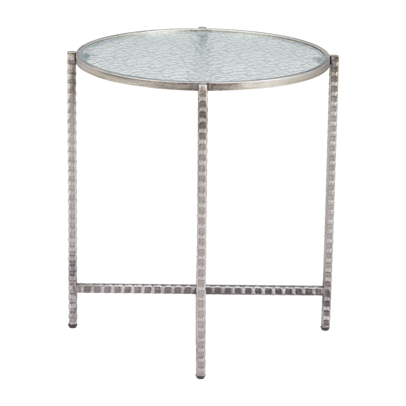 Pemberly Row Modern / Contemporary Metal Side Table Silver Finish