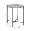 Pemberly Row Modern / Contemporary Metal Side Table Silver Finish