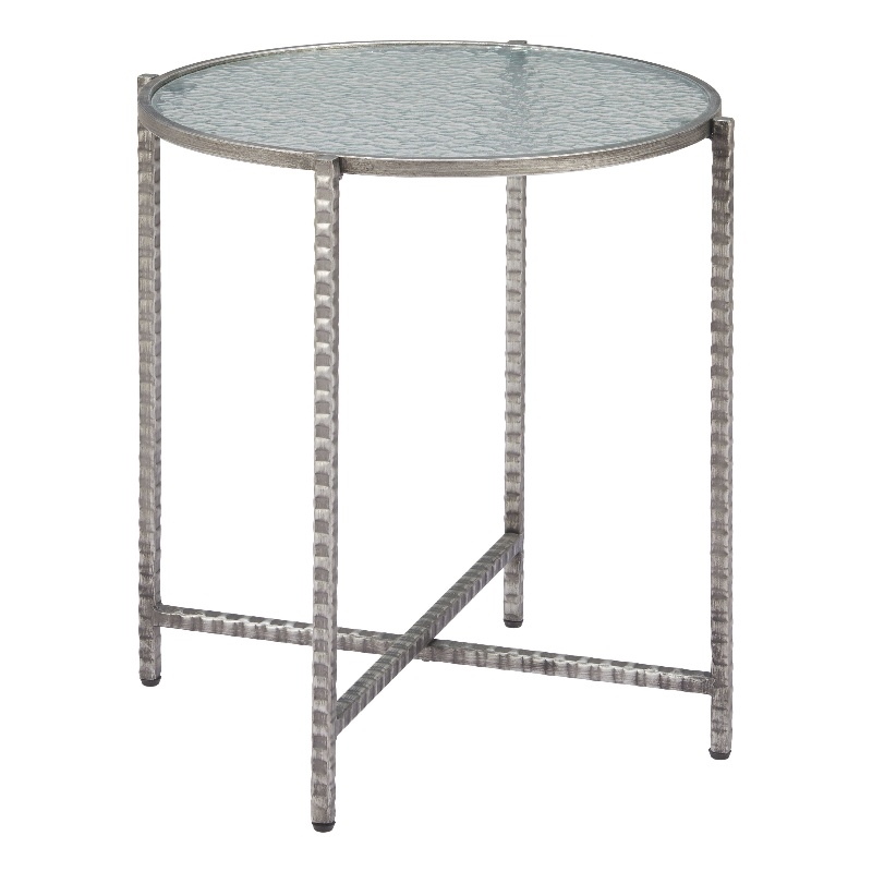 Pemberly Row Modern / Contemporary Metal Side Table Silver Finish