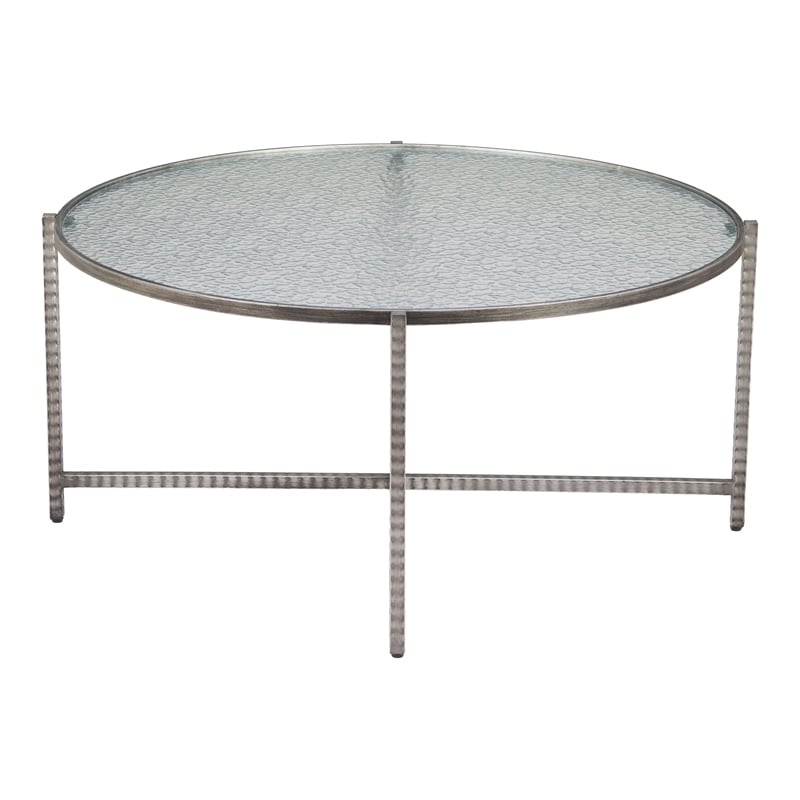 Pemberly Row Modern / Contemporary Metal Coffee Table Silver