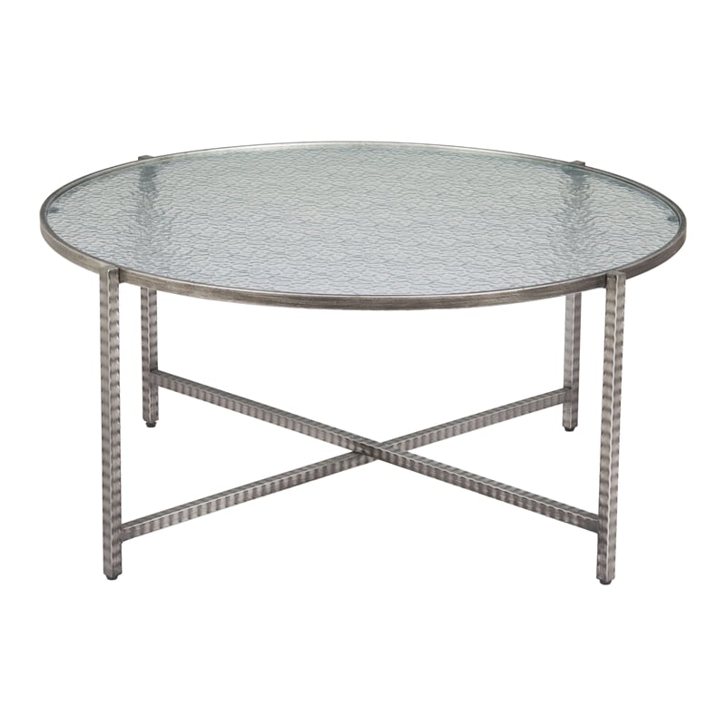 Pemberly Row Modern / Contemporary Metal Coffee Table Silver
