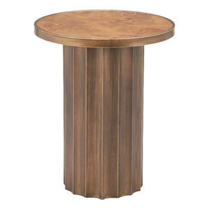 Pemberly Row Modern / Contemporary Metal Side Table Brown Finish