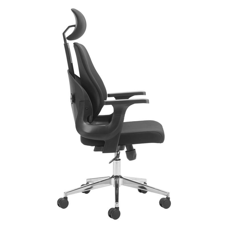 Pemberly Row Modern / Contemporary Nylon Office Chair Black Finish