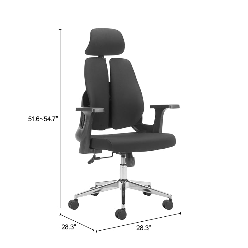 Pemberly Row Modern / Contemporary Nylon Office Chair Black Finish