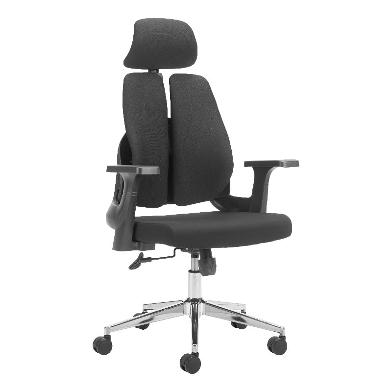Pemberly Row Modern / Contemporary Nylon Office Chair Black Finish