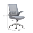 Pemberly Row Modern / Contemporary Nylon Office Chair Gray Finish