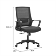 Pemberly Row Modern / Contemporary Nylon Low Back Office Chair Black