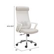 Pemberly Row Contemporary Nylon High Back Office Chair Light Gray