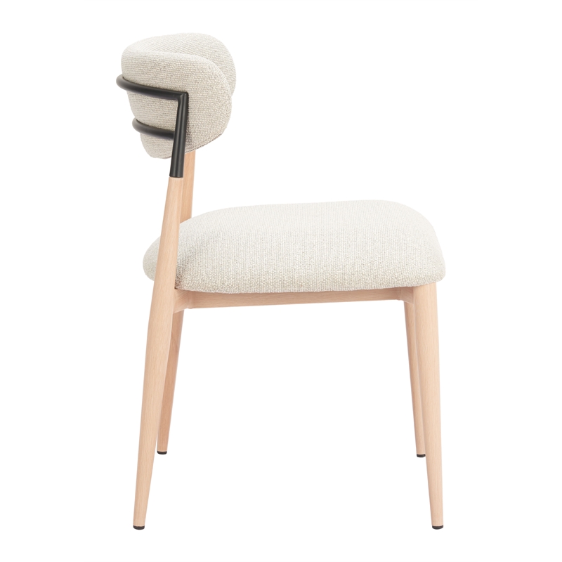 Pemberly Row Contemporary Armless Dining Chair (Set of 2) Oyster Gray & Natural