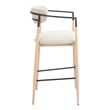 Pemberly Row Contemporary Metal Barstool Oyster Gray & Natural