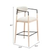 Pemberly Row Contemporary Metal Barstool Oyster Gray & Natural