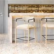Pemberly Row Contemporary Metal Barstool Oyster Gray & Natural