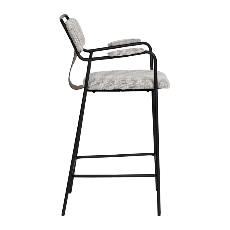 Pemberly Row Contemporary Counter Stool (Set of 2) Gray Tweed