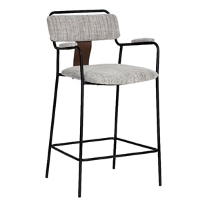 Pemberly Row Contemporary Counter Stool (Set of 2) Gray Tweed