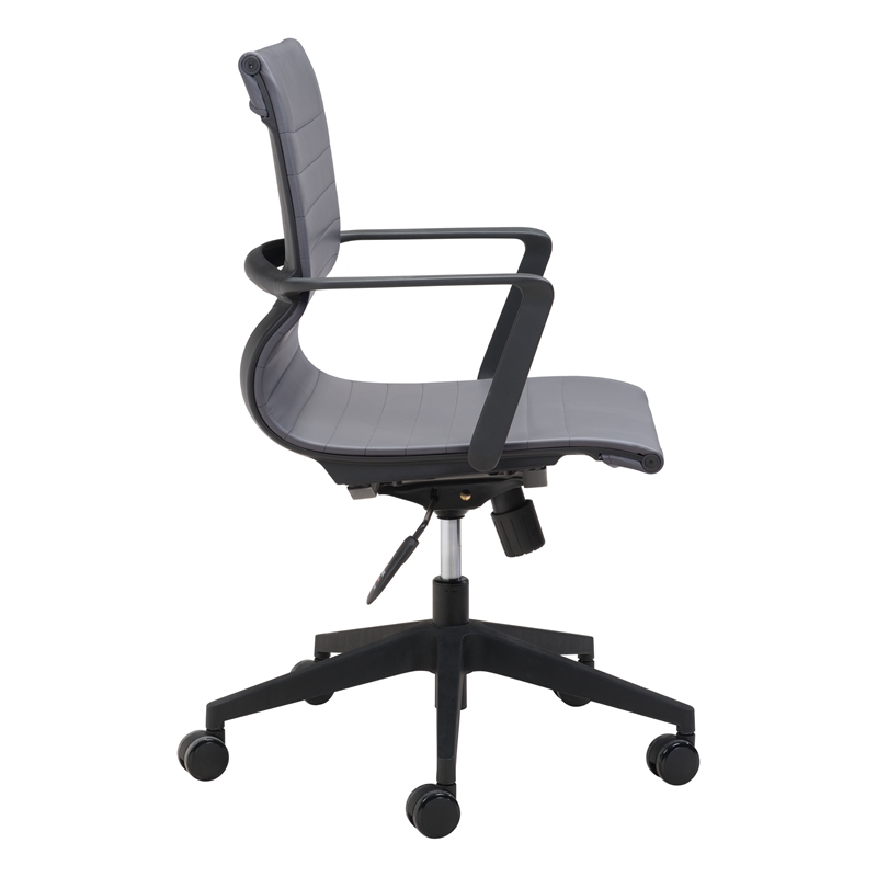 Pemberly Row Modern / Contemporary Metal Office Chair Dark Gray