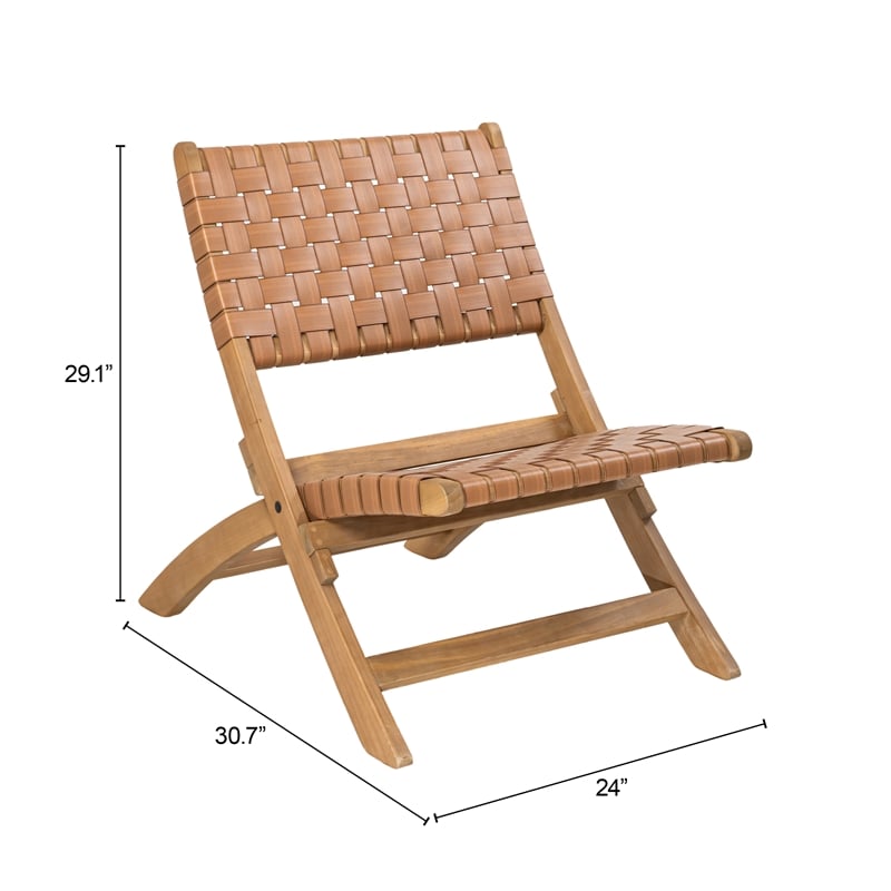 Pemberly Row Modern / Contemporary Solid Wood Lounge Chair Brown
