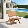 Pemberly Row Modern / Contemporary Solid Wood Lounge Chair Brown
