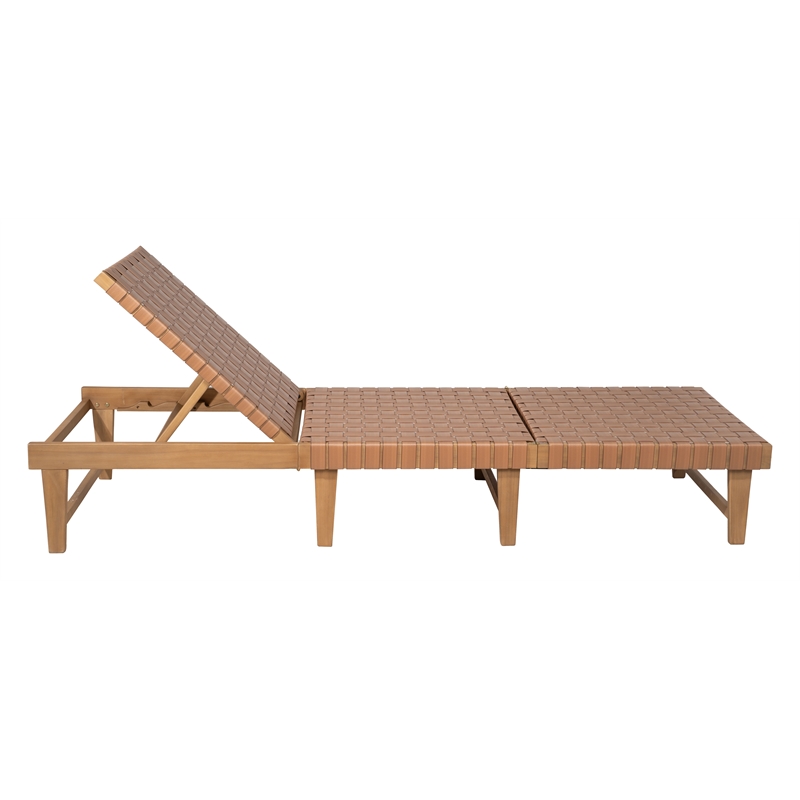 Pemberly Row Modern / Contemporary Solid Wood Chaise Lounge Brown