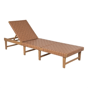 Pemberly Row Modern / Contemporary Solid Wood Chaise Lounge Brown