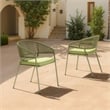 Pemberly Row Contemporary Metal Dining Chair (Set of 2) Green