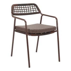 Pemberly Row Contemporary Metal Dining Chair (Set of 2) Brown