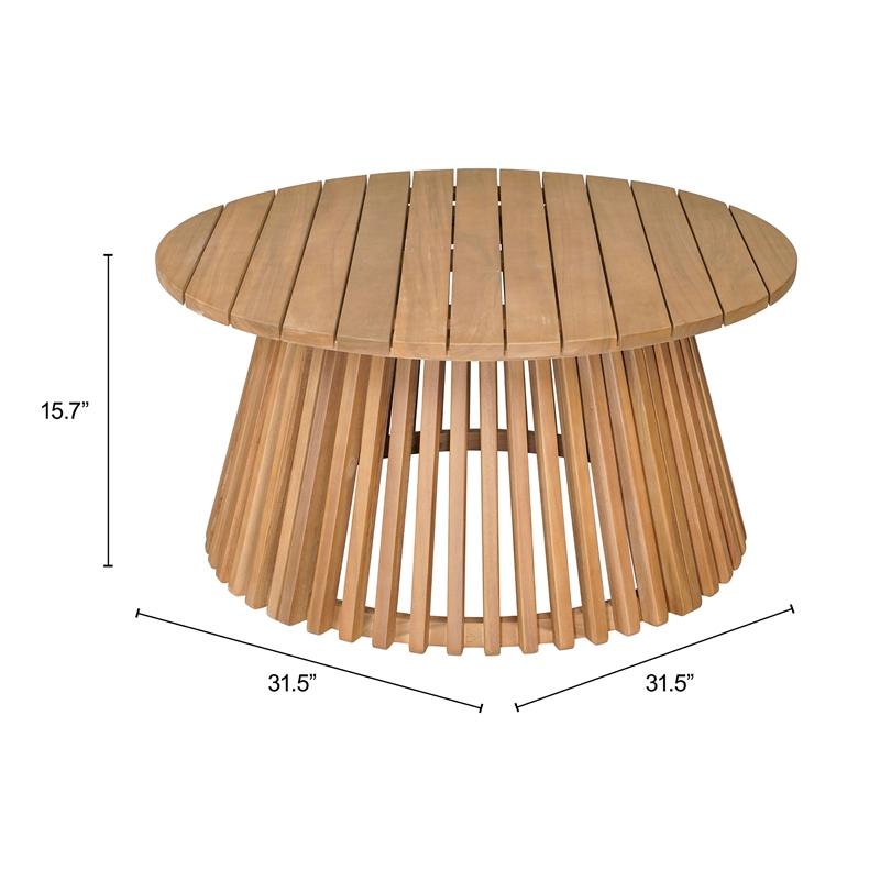 Pemberly Row Modern / Contemporary Solid Wood Coffee Table Natural