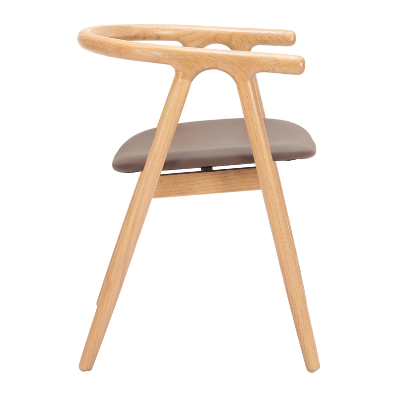 Pemberly Row Contemporary Dining Chair (Set of 2) Brown & Natural