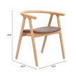 Pemberly Row Contemporary Dining Chair (Set of 2) Brown & Natural