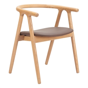 Pemberly Row Contemporary Dining Chair (Set of 2) Brown & Natural