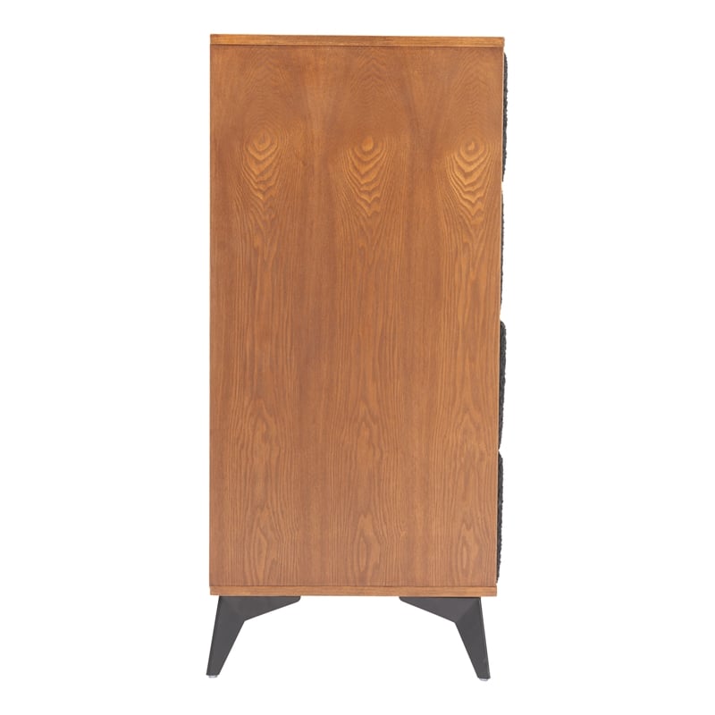 Pemberly Row Contemporary Engineered Wood Chest Black & Walnut