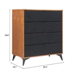 Pemberly Row Contemporary Engineered Wood Chest Black & Walnut