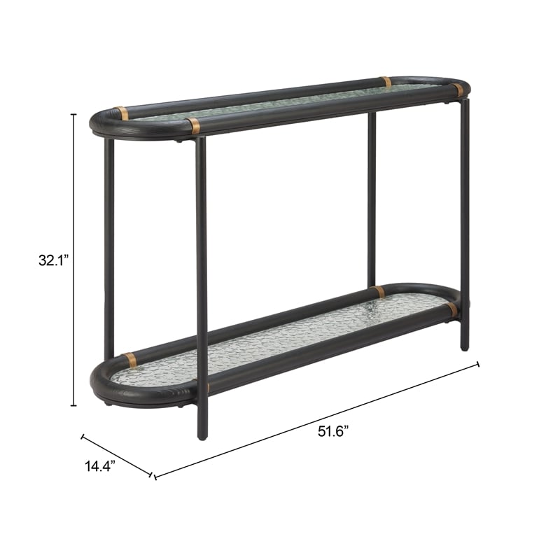 Pemberly Row Modern / Contemporary Solid Wood Console Table Black