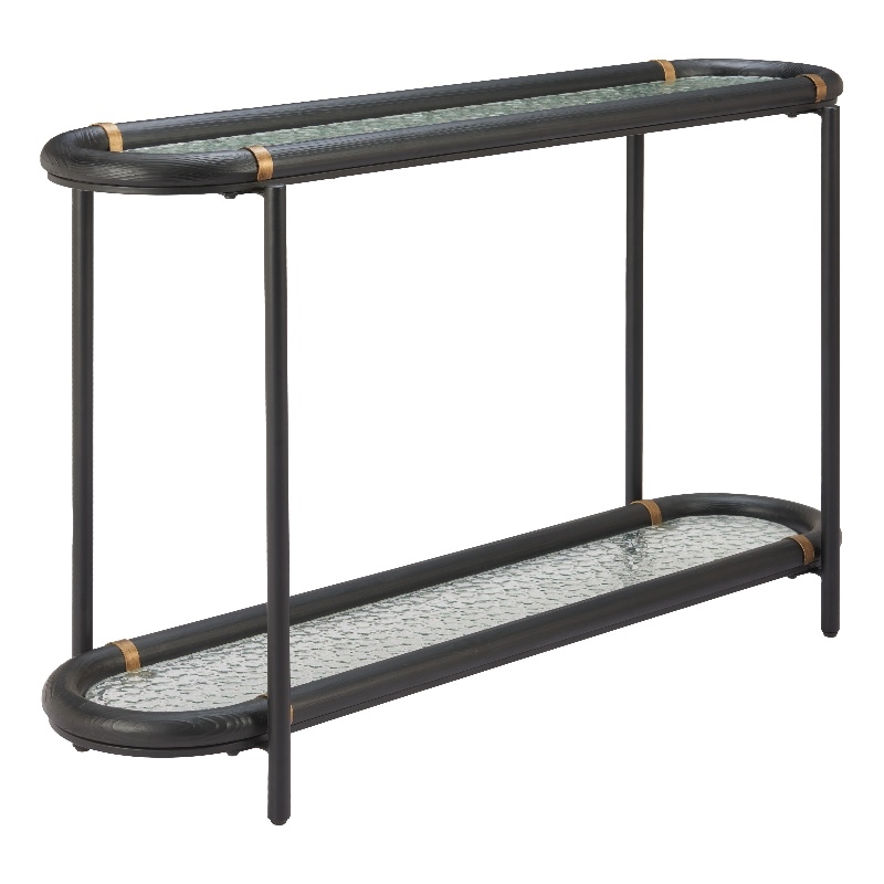 Pemberly Row Modern / Contemporary Solid Wood Console Table Black