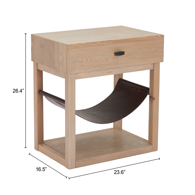 Pemberly Row Modern / Contemporary Solid Wood Side Table Natural