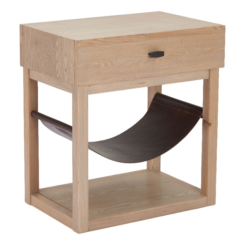Pemberly Row Modern / Contemporary Solid Wood Side Table Natural