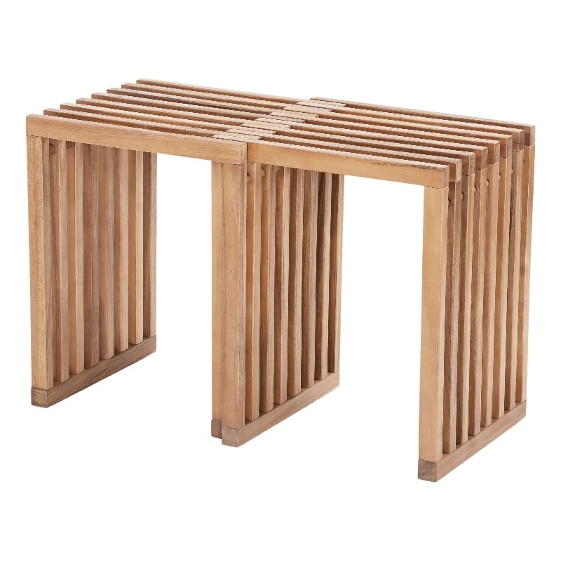 Pemberly Row Contemporary Extendable Stool (Set of 2) Natural