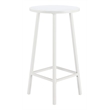 Pemberly Row Contemporary Aluminum Bar Table White Round Tabletop