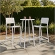 Pemberly Row Contemporary Aluminum Bar Table White Round Tabletop
