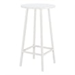 Pemberly Row Contemporary Aluminum Bar Table White Round Tabletop