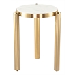 Pemberly Row Contemporary Engineered Wood Side Table White & Gold
