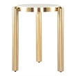 Pemberly Row Contemporary Engineered Wood Side Table White & Gold