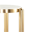 Pemberly Row Contemporary Engineered Wood Side Table White & Gold