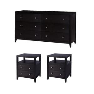 Pemberly Row Bedroom Set 3-Piece of 6-Drawer Dresser & 2-Drawer Nightstands
