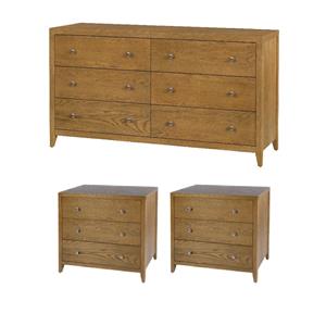 Pemberly Row Bedroom Set 3-Piece 6-Drawer Dresser & 3-Drawer Chests
