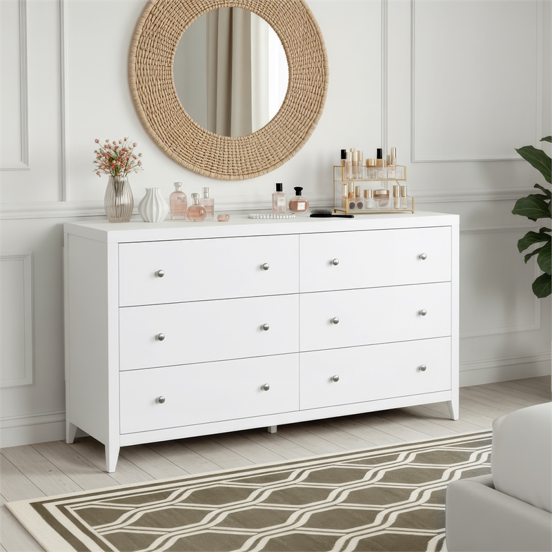 Pemberly Row Bedroom Set 3-Piece of 6-Drawer Dresser & 2-Drawer Nightstands