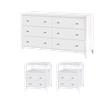 Pemberly Row Bedroom Set 3-Piece of 6-Drawer Dresser & 2-Drawer Nightstands