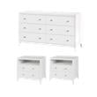 Pemberly Row Bedroom Set 3-Piece of 6-Drawer Dresser & 2-Drawer Nightstands